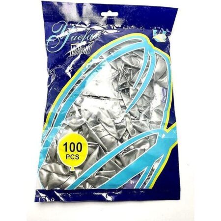 Latex balloons, 100 pieces, silver color