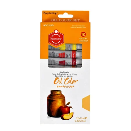 Keep Smiling Oil Paint Set 12ml High Quality with Brush - 12 Colors