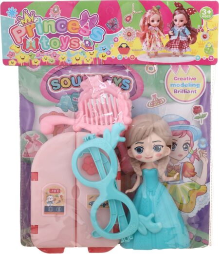 Frozen doll set with accessories for girls, 5 pieces - multi-colored