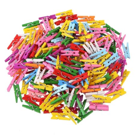 Wonka DIYASY set of colorful small wooden clothespins,