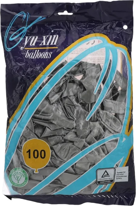 Gray latex balloons, 100 pieces