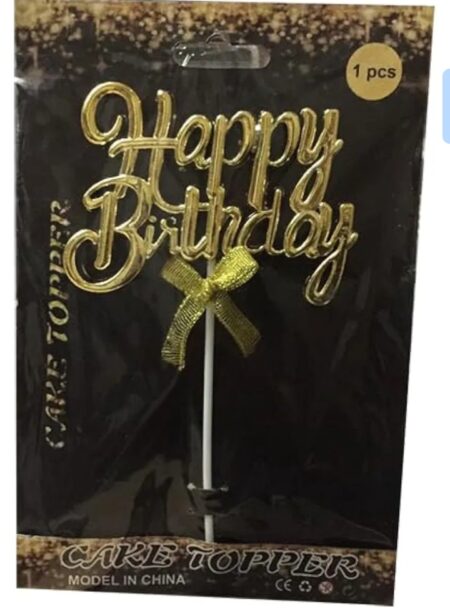 Shiny gold cake decorations for birthdays