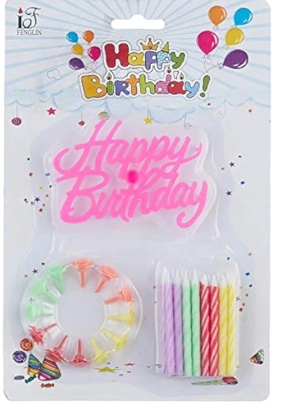Happy Birthday Candles, 23 pieces - Assorted Colors