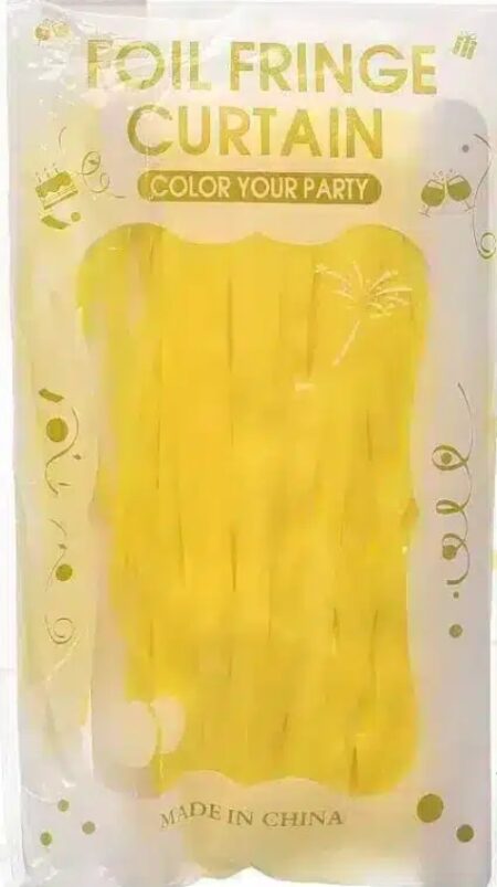 Decorative curtain for birthdays and parties, yellow color