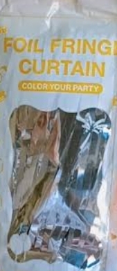 Decorative curtain for birthdays and parties, silver color