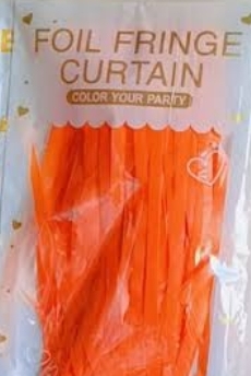 Decorative curtain for birthdays and parties, orange color