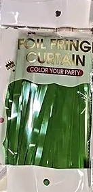 Decorative curtain for birthdays and parties, green color