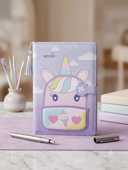 دفتر ملاحظات A5 بنقشة وحيد القرن، غلاف مقوى A5 unicorn Notebook Hard Cover