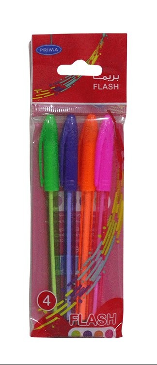 Prima Flash Ballpoint Pens (Pack of 4)
