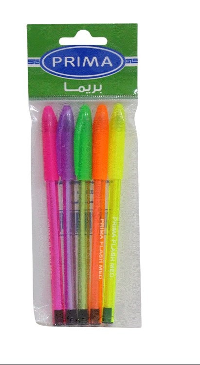 Prima Flash Med. Ballpoint Pens (Pack of 5)