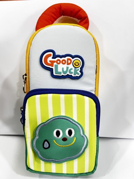 Fabric School Pencil Case with Handle, 2 Zipper Pockets (Main & Front) Model 685 Size 20x10 cm